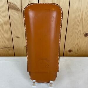 Diamond Crown Robusto Leather Cigar Case, about 7x3 in- Brown